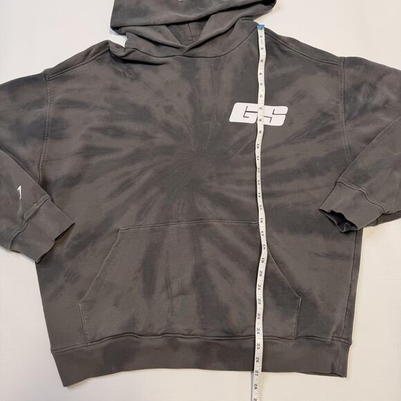 Gymshark Hoodie Mens Medium Gray Tie Dye GS Logo Pullover Sweatshirt Athletic - Picture 5 of 9